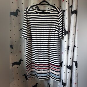 Tommy Hilfiger Black and White Casual Raglan Mini Dress